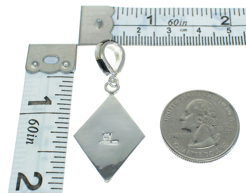 Sterling Silver Jet And Mother of Pearl Pendant VX65490